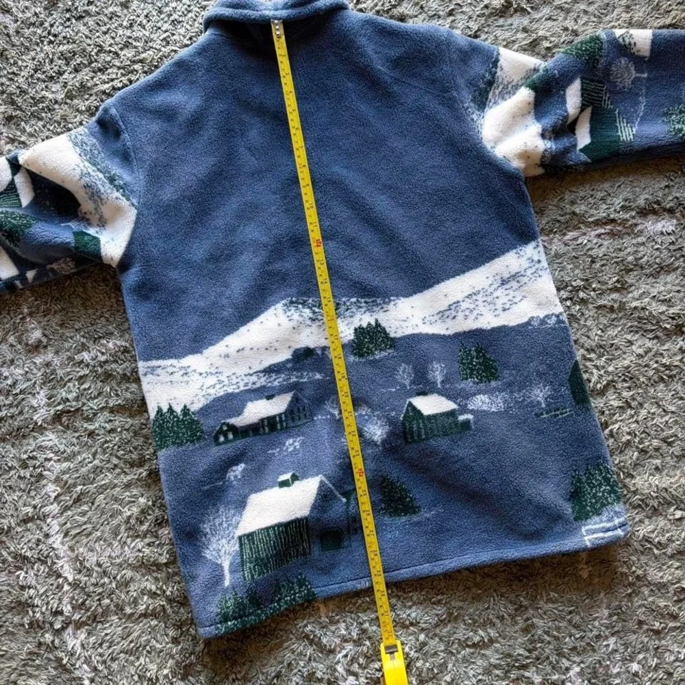 Vintage St. John's Bay blue cottage button up fleece, cottage core, retro - Picture 7 of 8